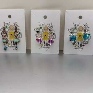 Handmade Blue and Purple Dangly Earrings with Nature-Inspired Design